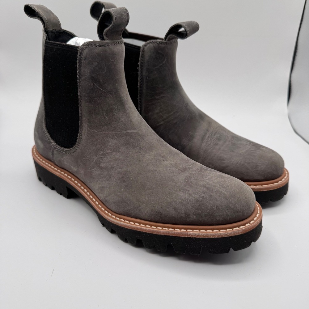 Nisolo Go-To Lug Chelsea Boot Grey‎ Leather Women's 7 Nee in Box Water Resistant